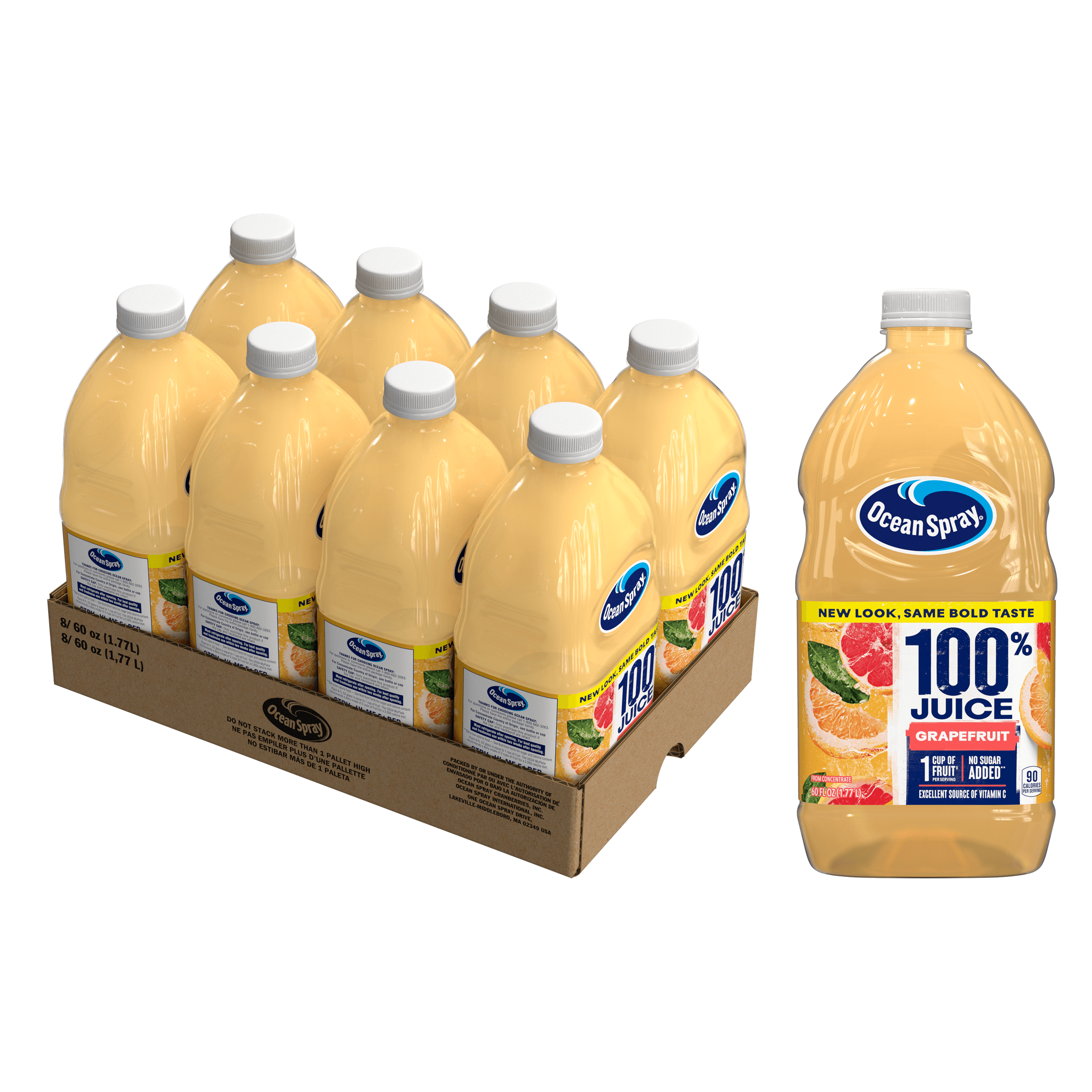 60oz OS 100pct Grapefruit angled No Shrink Open Case