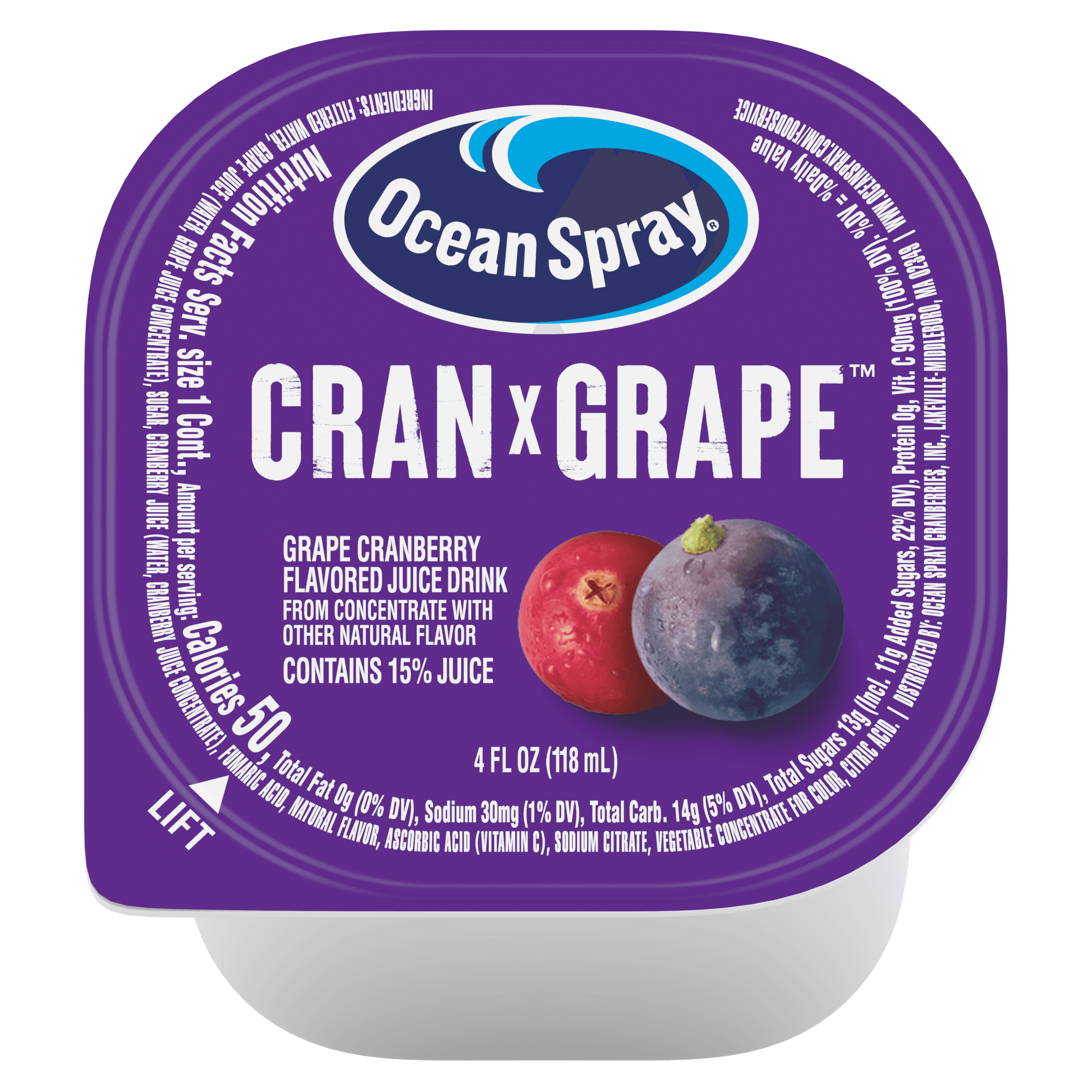 Ocean Spray 4oz Cran Grape plunge(7304)