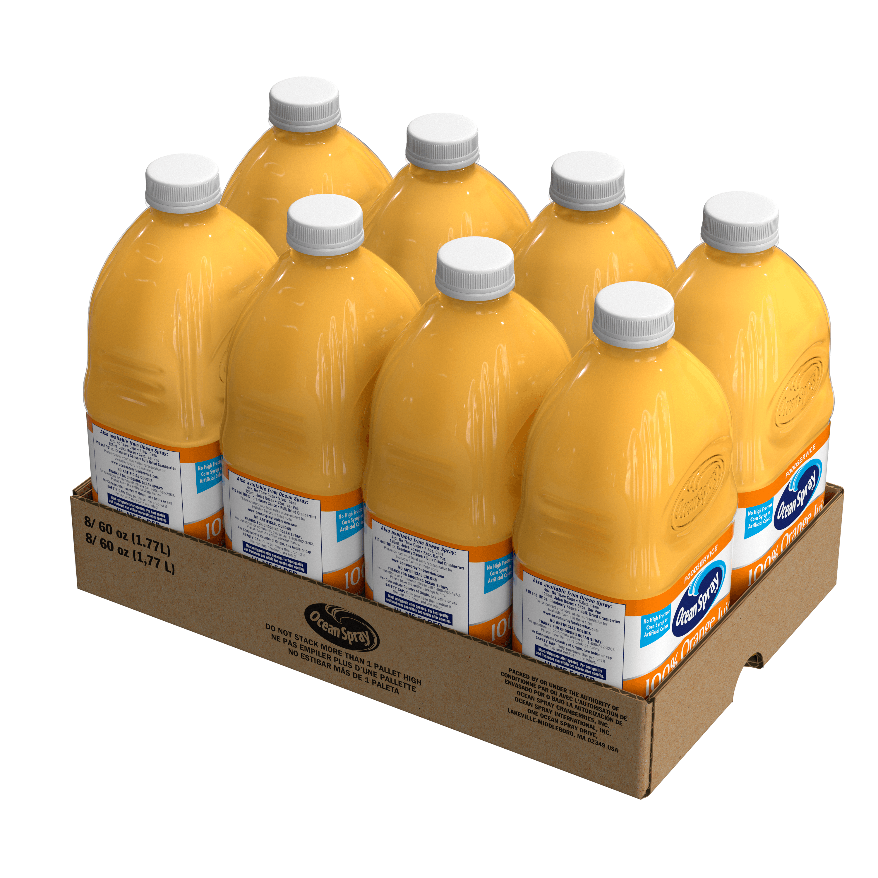 OS 100pct Orange Tray 8ct - 60oz