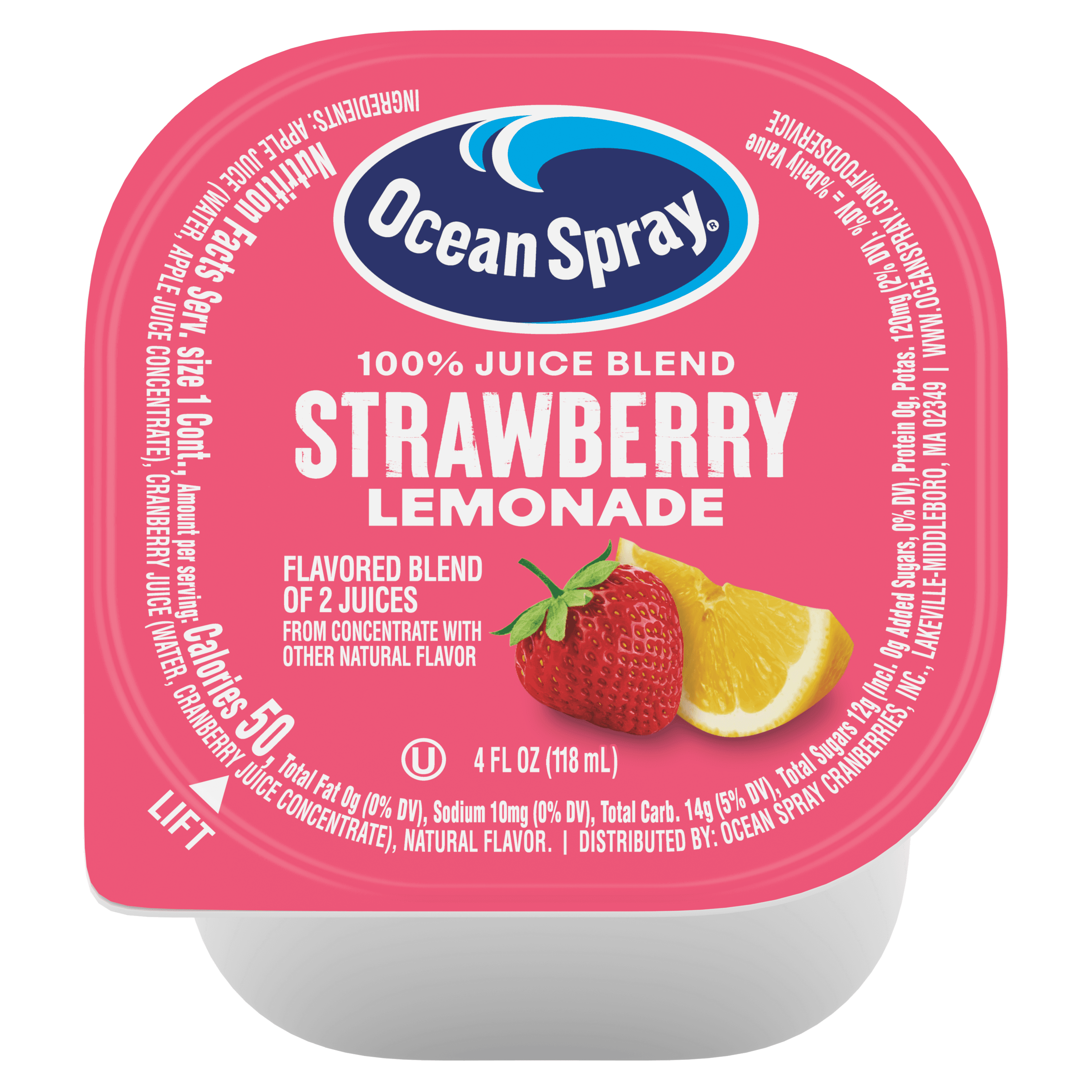 Ocean Spray 4oz 100prcnt Straw Lemonade plunge