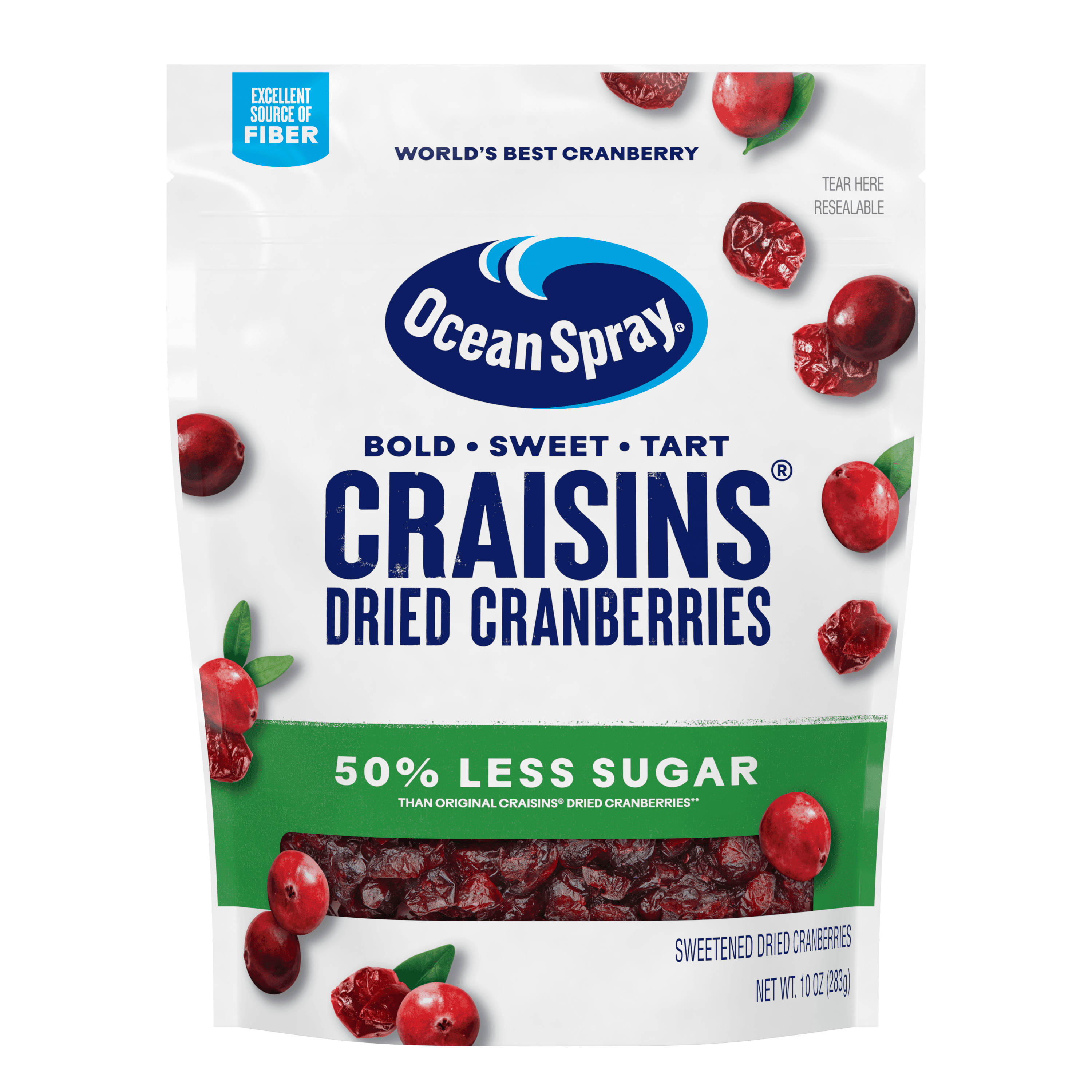 10oz OS Craisins 50pct Less Sugar front