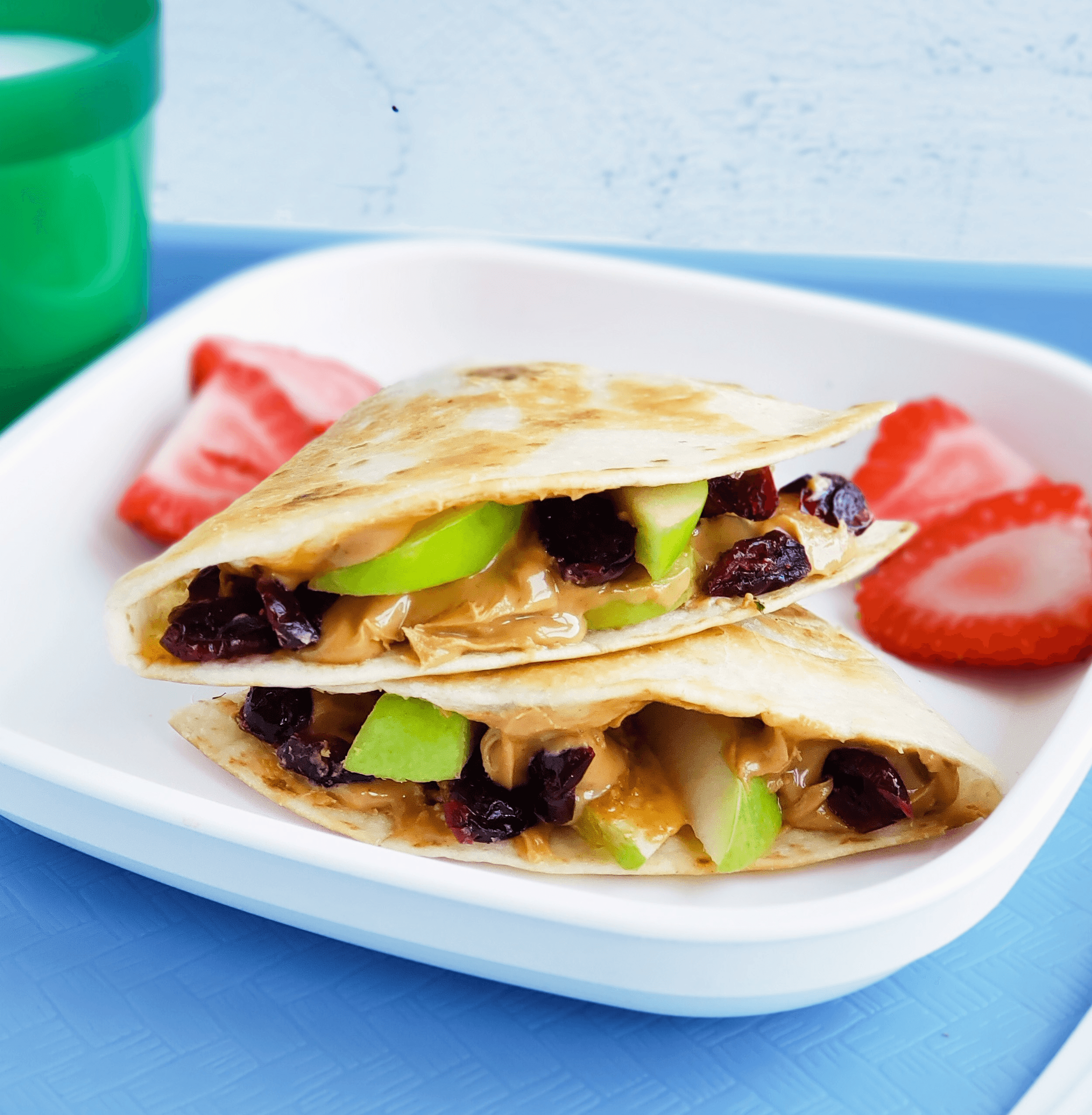 Grilled Peanut Butter, Cranberry & Apple Quesadilla