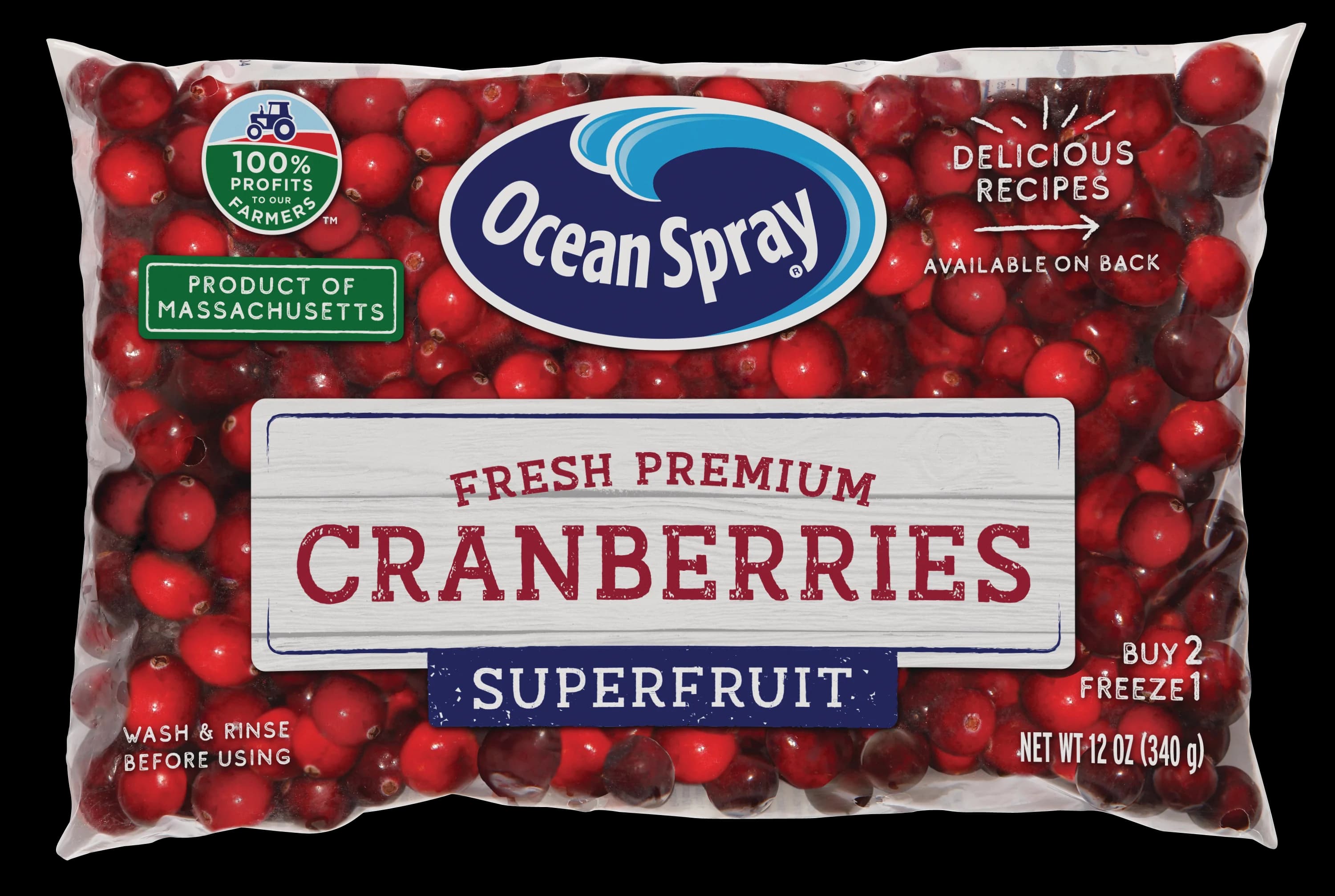 2019 OS 12oz Fresh Cranberries Product Of MA Front