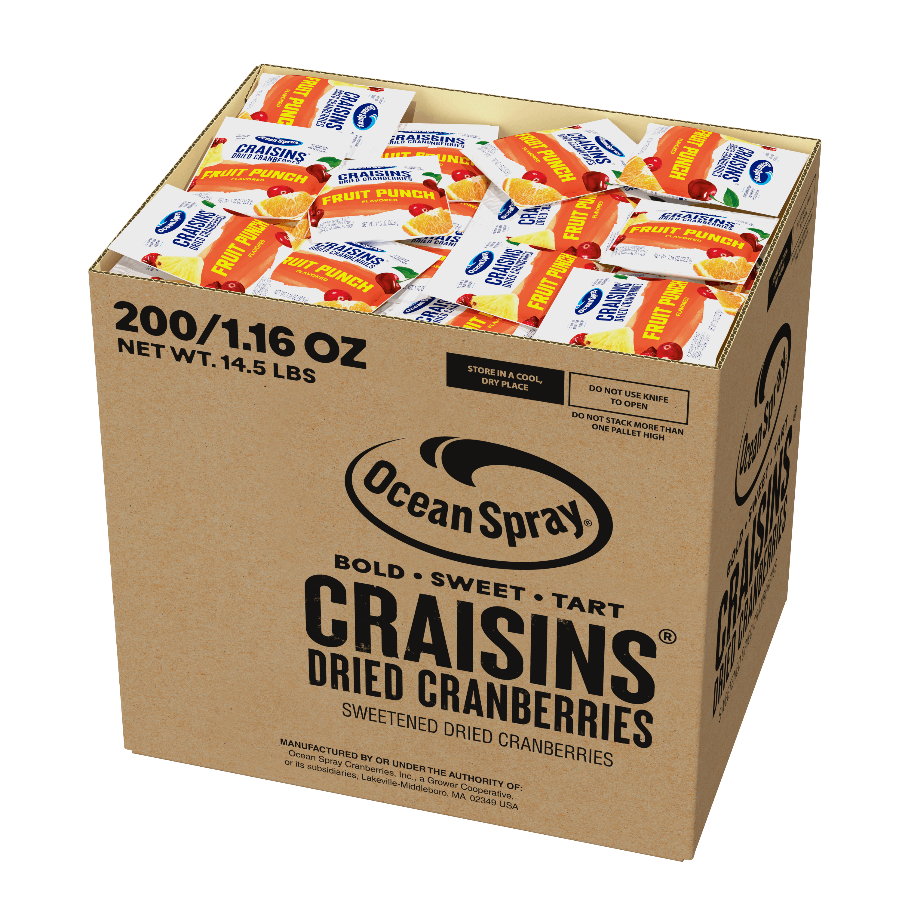 Craisins 1p16oz 200 Case open FruitPunch