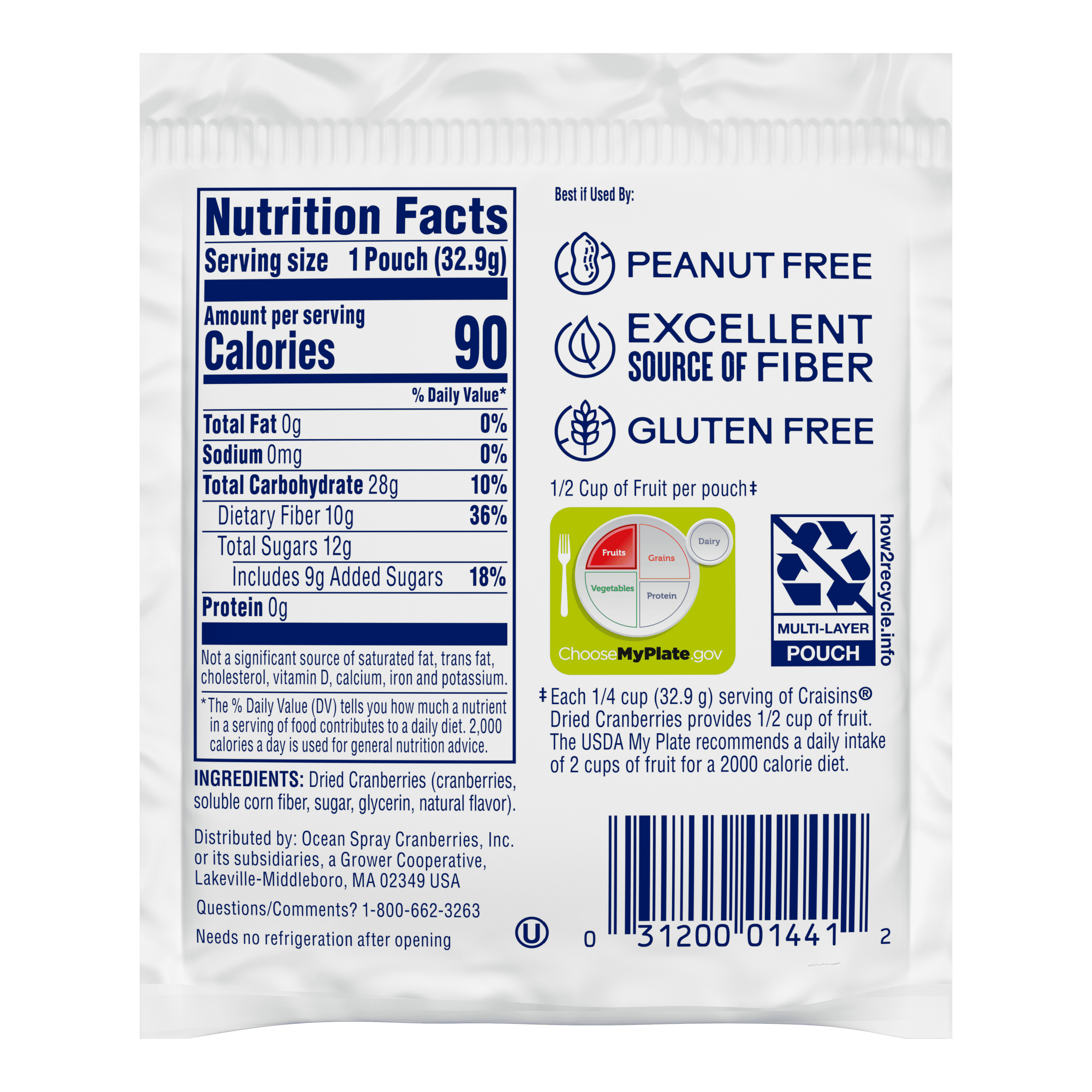 Craisins Cherry 1p16oz back