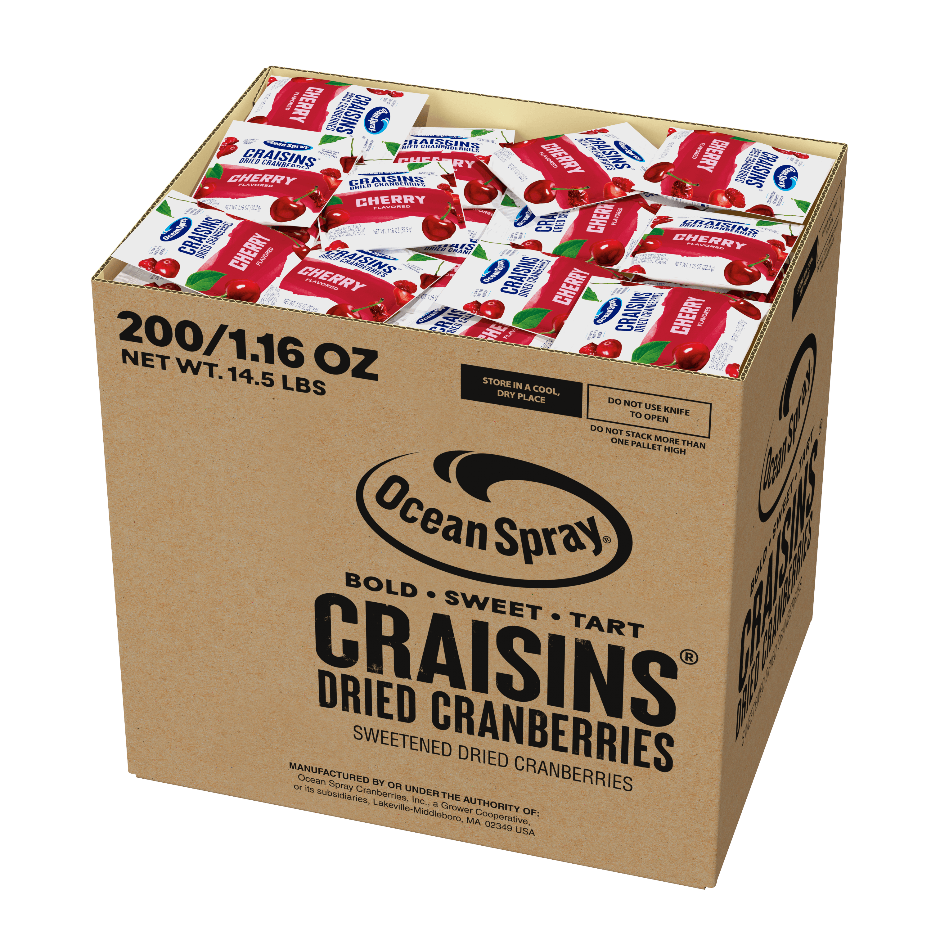Craisins 1p16oz 200 Case open Cherry